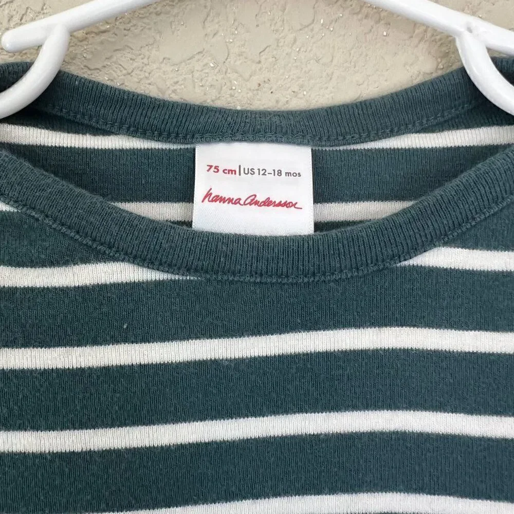 Hanna Andersson Striped Long Sleeve Dress With Pockets Size 12-18M